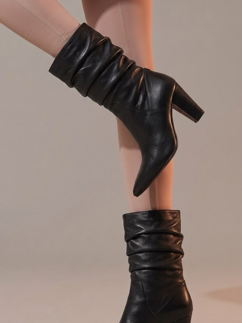 Calvin Klein Black Soft Leather Boots NWOT